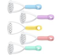 Zerodeko 5Pcs Manual Potato Crusher Kitchen Tool Set with Ergonomic Handles, Plastic Vegetable Masher for Food and Complementary Feeding