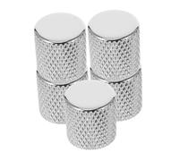 Zerodeko 5pcs Metal Flat Top Guitar Volume Tone Control Knobs for Electric Bass Guitar Instrument Replacement Parts Volume Tone Control Knobs