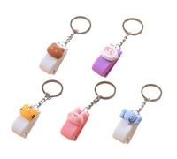 Zerodeko 5Pcs Mini Animal Stapler Keychain Portable Handheld Press Staples Cartoon Stationery Accessories for Students Office Bags Backpack