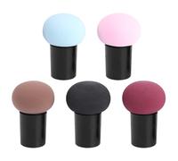 Zerodeko 5pcs Mushroom Shape Powder Pads for Loose Powder Dry and Wet Dual-use Makeup Mat Sponge Applicators Makeup Cosmetic Supplies Random Color
