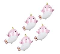 Zerodeko 5pcs Narwhal Balloon Birthday Cute Aluminum Foil Balloons for Celebrations and Reusable for Festive Events and Daily Scene Decoration