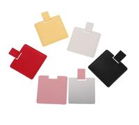 Zerodeko 5pcs Portable Pocket Makeup Mirror with Pu Leather Cover, Compact and Versatile Stainless Steel Travel Mirror for Handbag Use, for Ladies and Teen the Go