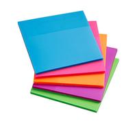 Zerodeko 5pcs Portable Sticky Memo Pads Creative Pet Material, Easy to Carry Note Pads for Office and Home Use, Multipack of Colourful Message Note Stickers Color