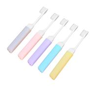 Zerodeko 5pcs Portable Travel Toothbrushes Lightweight Foldable Compact Size Manual Toothbrushes for Home Use and Traveling Plastic and Polypropylene Material Random Color