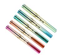 Zerodeko 5pcs Practice Calligraphy Pen Writing Fountain Pen 5.6 X 1.1 X 0.9inch Refillable Smooth Writing Plastic Metal Ink Sacs for Students School Use