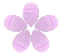 Zerodeko 5pcs Purple Water Drop Facial Cleansing Puff Set, Reusable Exfoliating Makeup Remover Pads Soft Gloves for Deep Cleaning and Daily Skincare