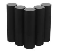 Zerodeko 5pcs Refillable Empty Lipstick Tubes in Matte Black with Silver Inner Ring, Plastic round Lip Balm Containers for Precise Application and Easy to Fill, for Travel the Go
