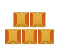 Zerodeko 5pcs Reflective Pavement Markers for Driveway and Pathway Safety, Heavy Duty Plastic Material with Versatile Application and High Visibility Yellow Reflectors