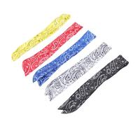 Zerodeko 5pcs Stylish Paisley Cloth Wire Bunny Ears Headbands Twisted Bowknot Design, Multipurpose Photo Props Hairbands for Women, for Costume Play and Creative Looks Random Color