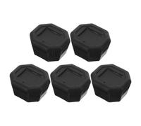 Zerodeko 5pcs Tennis Racket Butt Caps Black Plastic Handle End Covers Easy Installation Improved Control Non-slip Grip Accessories for Tennis Racket
