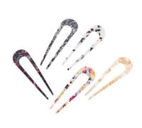 Zerodeko 5pcs U-shaped Hairpins U Shape Hair Forks Acetate Sheet Chic Design Beautifying Hairstyle Not Easy to Be Broken Female Daily Life Party Hair Decors Random Color