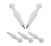Zerodeko 5pcs White Wooden Peg Hooks for Hanging Coats with Curved Safe Design and Slip Prevention, Sturdy 13.5x2.7cm Rustic Coat Rack Accessories for Bathroom and Bedroom Organisation