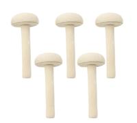 Zerodeko 5pcs Wooden Mushroom Ink Roller for Printmaking, Easy to Use and Wear Resistant Craft Printmaking Tool, Khaki Colour, Simple and Generous Style for Botanical Block Printing
