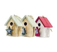 Zerodeko 5sets Cabin Pendant Christmas Hanging Decor Rustic Christmas Ornaments Christmas House Ornaments Bird Houses to Paint for Red Christmas Decor The House Xmas Ornaments 3pcs*5