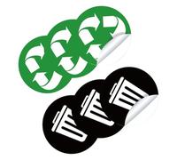 Zerodeko 6 PVC Garbage Classification Stickers for Trash Bin, Waterproof and Wear-Resistant Adhesive Labels, Simple Design for Indoor Garbage Sorting