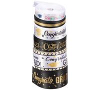 Zerodeko 6 Rolls Ribbon Set Cake Ribbon Decoration Bow Making Polyester Golden Satin No Ironing Required Wrinkle Resistance Simple Style Beautiful and Attractive Assorted Color