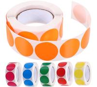 Zerodeko 6 Rolls Round Dot Stickers Colorful Circle Labels Self-Adhesive Classification Coding Labels 500 Pieces Per Roll for Office, School, and Scrapbooking Use
