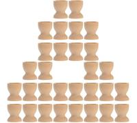 Zerodeko 60 Pcs Egg Container Desk Top Decor Glass Display Shelf Bulk Kids Toys Tabletop Decor Wooden Egg Stand Easter Egg Cup Stackable Wood Egg Holder Egg Cups Child Blank Egg Tray