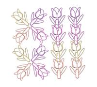 Zerodeko 60pcs Colorful Tulip Shaped Paper Clips Metal Binder Clamps for School Office Organization Small Sturdy Note Holders Cute Flower Shaped Clips for Scrapbooking Planner