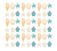 Zerodeko 60pcs Ocean Theme Resin Loose Beads Featuring Sea Star, Turtle, and Shell Designs, Lightweight and Waterproof Beach Spacer Beads for Gift Crafting and Bracelet Making