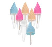 Zerodeko 6pcs 5ml Refillable Lip Gloss Tubes with Brush, Ice Cream Cone Shape Lip Balm Containers, Empty Storage Bottles for DIY Makeup and Travel Random Color
