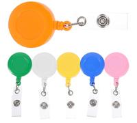 Zerodeko 6pcs Badge Easy-Pull Buckle Retractable Badge Holder for Nurse Id Card Holder Cute Reel Easy-Pull Buckle for Name Tag Clips Retractable for Daily Use Random Color