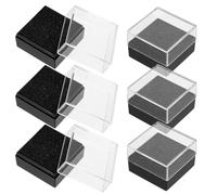 Zerodeko 6pcs Black Lapel Pin Organizer Box with Lid Lightweight Plastic and Sponge Brooch Display Case for Collecting and Easy to Store Pin Badges