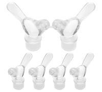 Zerodeko 6pcs Creative Wine Stoppers Bottle Stoppers for Glass Bottles Acrylic Silicone Material Unique Look Decorative Design Lightweight Airtight Effect Birthday Festivals