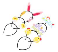 Zerodeko 6pcs Easter Hairbands for Featuring Cute Bunny and Chick Designs, Super Lightweight Plastic and Felt Materials, Comfortable to Wear for Backyard Easter and Party Hair Decor