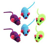 Zerodeko 6pcs Elastic Rope Mouse for Cats and Kittens Funny Cat Teaser with Sturdy Elastic Rope Design and Interactive Fun Indoors Random Color