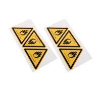 Zerodeko 6Pcs Fire Safety Warning Stickers Triangle Warning Sign Self-Adhesive Safety Decals for Industrial Equipment, Warehouse Fire Labels, Workplace Caution Signs