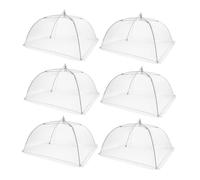 Zerodeko 6pcs Foldable Cuisine Mesh Food Covers White Protective Net Tents for Outdoor Dining Picnic Kitchen Fly