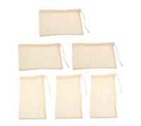 Zerodeko 6pcs Fruit and Vegetable Mesh Bags Cotton Reusable Produce Bags Drawstring for Storage Shopping and Daily Use