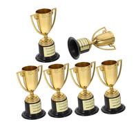 Zerodeko 6pcs Mini Gold Plastic Trophies for Adults Compact Sports Awards Party Favors Symbol of Achievement for School Competitions and Events