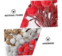 Zerodeko 6pcs Mixed Color Artificial Frosted Holly Berry Branches Christmas Plant Decor Home Ornament DIY Craft Supplies Faux Berry Stems for Holiday Wreaths and Table Centerpieces