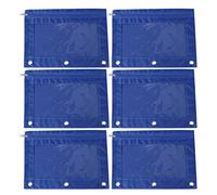 Zerodeko 6pcs Oxford Fabric 3-Ring Pencil Pouch Set with Mesh Ventilation, Large Capacity B5 Stationery Organizer Bags for Office and School Storage