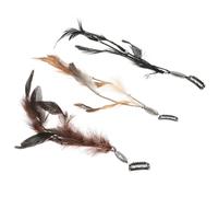Zerodeko 6pcs Pirate Hair Clips Set with Plume Quill Extensions, Easy to Put and Remove, Silver Material Hair Clips for Festival and Daily Life, Classic American Look Style Accessories