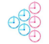 Zerodeko 6pcs Plastic Circle Protractor Measuring Ruler Set with 360 Degree Scale, Easy to Read Design for Office and Home Use, Portable Maths Protractors for School Students and Designers