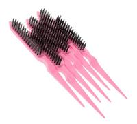 Zerodeko 6pcs Professional Three Row Teasing Comb for Hairdressing Flexible Scalp Grooming Pin Tail Brushes with Soft Edges Volume Adding Styling Tools for Salon and Home Use