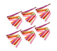 Zerodeko 6pcs Rainbow Dance Ribbons for Ergonomic Handles Colorful Streamers for Gymnastics Ballet Twirling Birthday Parties and Dance Performances