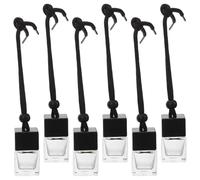 Zerodeko 6pcs Refillable Car Air Freshener Bottles 8ml Lightweight Glass Hanging Perfume Diffuser Unique Bottle Design for Car and Home Office Use