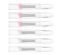 Zerodeko 6pcs Silicone Eye Makeup Brushes with Wide Angled Eyeshadow Applicators, Caps, Small Lip Gloss and Lip Scrub Applicator Set for Precision Cosmetic Application and Travel Use