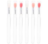 Zerodeko 6Pcs Silicone Lip Brush with Soft Applicators for Lipstick and Lip Mask Portable Cosmetic Makeup Tools for Professional and Home Use and Colored Brush Heads