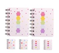 Zerodeko 6pcs Small Spiral Pocket Notepad Portable Mini Notebooks with Cute Bear Flower Heart Designs for Students Multi-functional Memo Pads for School and Office Use
