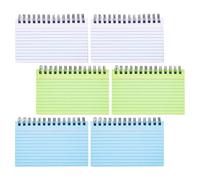 Zerodeko 6pcs Spiral Coil Notebooks Lined Small Notepads with White, Blue, Green Covers, Bulk Mini Notepads for School Study, Office To-do Lists and Planning