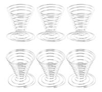 Zerodeko 6pcs Stainless Steel Spring Wire Egg Tray for Boiled Eggs for Kitchen for Fridge Use