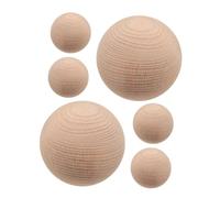 Zerodeko 6pcs Unfinished Wooden Backyard Croquet Balls Beech Wood Lawn Game Accessories for Outdoor Garden Games Adults and Family Fun