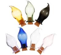 Zerodeko 7pcs Mini Colored Glass Bottles Tiny Spell Jars Bottles Small Wishing Drifting with Cork for Wedding Valentines Birthday Party Favors Diy Art Crafts