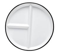 Zerodeko 8-inch Ceramic Divided Dish Set for Boys and Girls and Adults Food Divided Plate Black Edge Reusable Compartment Plates for Healthy Eating at Home and Nursery