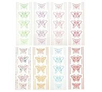 Zerodeko 8 Sets Acrylic Butterflies Stickers Creative Crystal Diamond Stick Jewels with Good Viscosity Easy to Use Assorted Colour for Handicraft Decorations Random Color